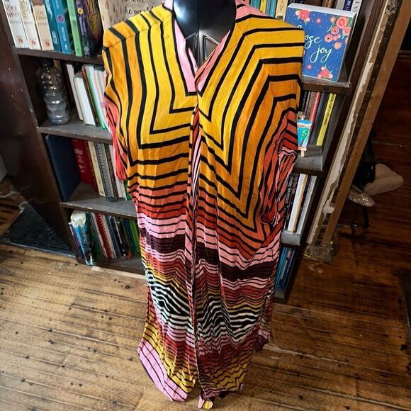 Billabong Autumn striped flowy XS/S cover up vacationcore kimono - Picture 1 of 3